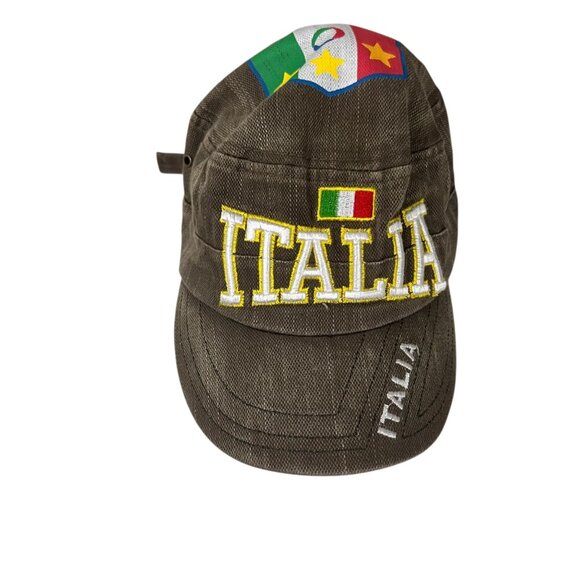 Vintage Italia Embroidered Brown Cap With Adjustable Strap - Picture 4 of 9
